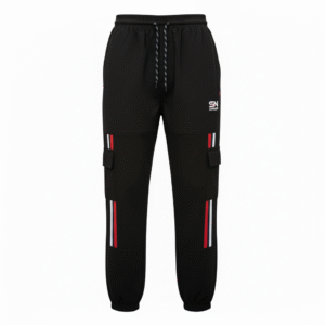 Men's Black Striped Joggers - SN Athletic Active Cargo Pants