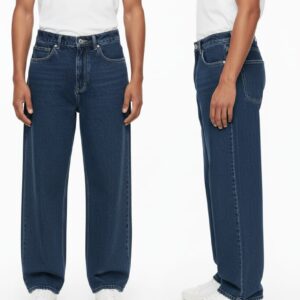 Men's Dark Wash Relaxed Fit Denim Jeans | Comfortable & Stylish Straight Leg