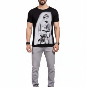 Men's Cotton Graphic Print Black T-Shirt - S Available
